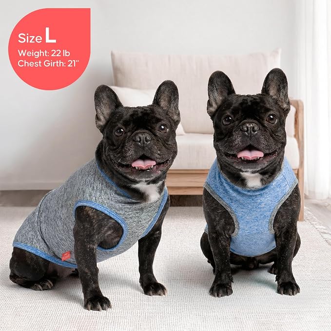 KYEESE 2Pack Dog Shirt for Small Dogs Sun Protection Tank Top for Summer | Reflective for Safety, Lightweight & Breathable, Shedding Control, Skin-Friendly for Sensitive Dogs, Easy On/Off, Quick Dry