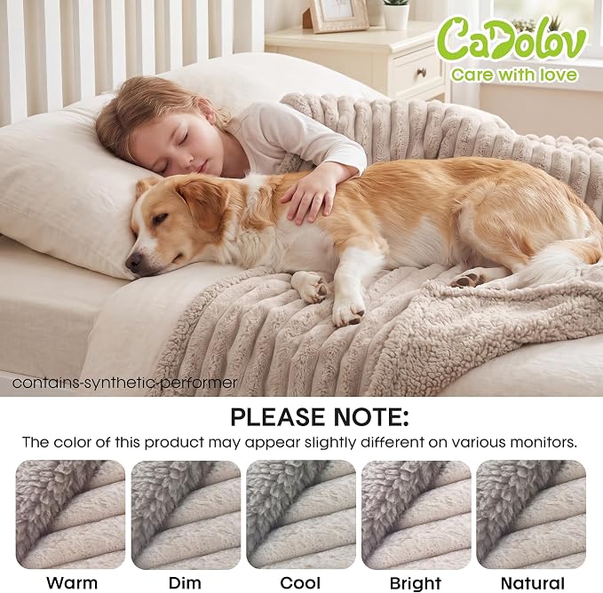 Waterproof Pet Blanket for Dogs & Cats, 27x39in, Camel | Washable Reversible Calming Pet Bed Cover, Soft Comfy Leakproof Blankets, Liquid Pee Proof Bed Couch Furniture Protection