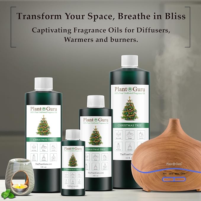 Christmas Tree Fragrance Oil 8 fl. oz. Holiday Scented Oil for DIY Soap Making, Candles, Bath Bombs, Body Butters. Used in Aromatherapy Diffusers, Burners and Warmers. Great for Lotions and Creams.