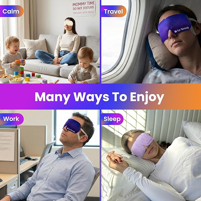 Eye Serenity Steam Eye Mask, Heated Eye Mask, Self Heating Warm Compress for Dry Eyes, Fast Relief for Stye, Puffy Sensitive Eyes, Moist Heat, Mothers Day Gifts for Women and Men - Variety