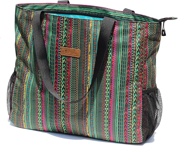 ESVAN LARGE BEACH BAG Water Resistant Lightweight 20 inch Women Oversize Tote Bag for Gym Beach Travel Pool Yoga Nurse