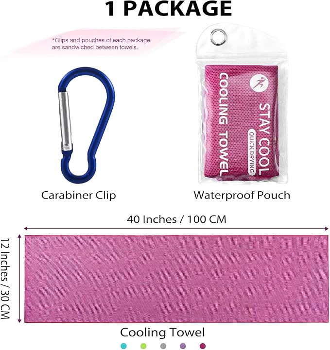 Cooling Towels - 5 Pack Gym Towels, Gym Towel for Working Out, Yoga Towel, Quick Dry Towel for Running, Camping, Fitness & More Activities