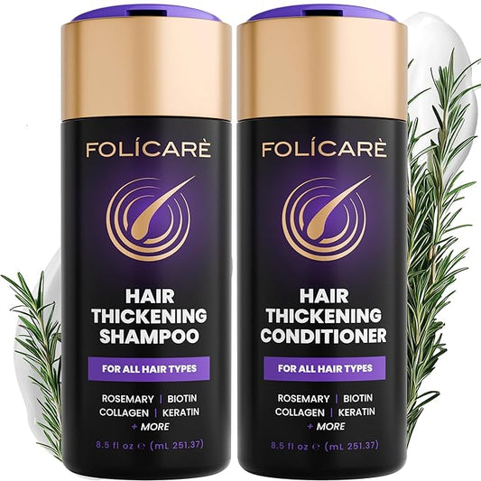 Thickening Hair Growth Shampoo and Conditioner Set For Women & Men, Biotin Shampoo and Conditioner, Intensive Repair for Thinning Damaged & Frizzy Hair, Split End Care, Sulfate & Paraben Free