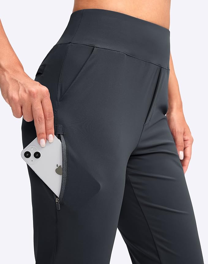 YYV Women's Golf Pants High Waist Stretch Ankle Pants with Pockets | Work Ankle Pants, Dress Pants with 4 Pockets, For Yoga Business Travel Casual
