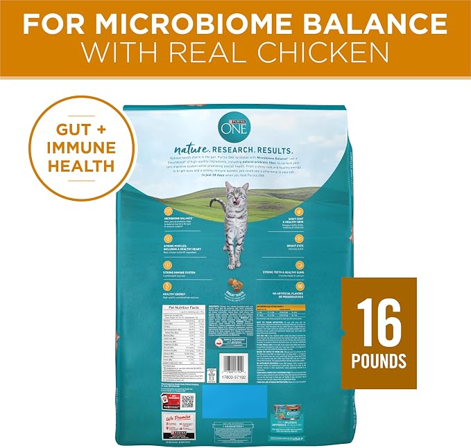 Purina ONE Natural Dry Cat Food, Tender Selects Blend With Real Chicken - 16 Lb. Bag