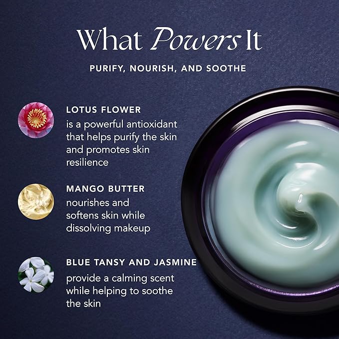 RANAVAT Lotus Facial Cleansing Balm - Gel to Milk Makeup Remover Balm for Balanced & Restored Skin - Resurfacing Facial Cleanser with Blue Tansy Oil + Jasmine - Suitable for All Skin Types (3.4 oz)