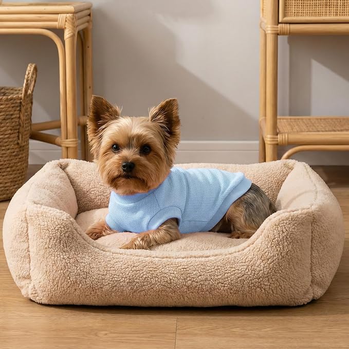 3 Pack Dog Shirt for Small Supplies Functional Waffle Dog Clothes Warm Soft Sweatshirt Outfit for Dogs Cats Pet Apparel