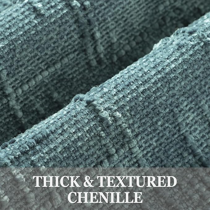 decorUhome Textured Chenille Throw Pillow Covers 16x16 Set of 2 Teal | Fall Modern Farmhouse Soft Cozy Slubby Couch Pillow Cases Boho Decorative Pillow Cases for Bed Sofa Living Room Home Decor