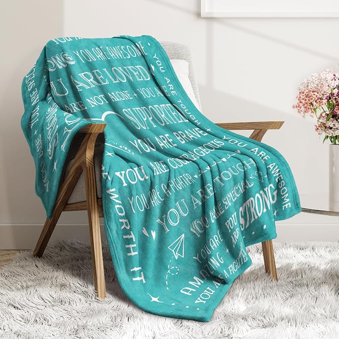 Gifts for Women or Men- Get Well Soon Blanket | Feel Better After Surgery Present for Sick Women, Thinking of You Gift, Inspirational Sympathy Gifts for Friend, 80'' x 60''