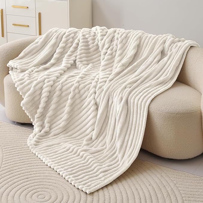 White Fleece King Throw Blanket for Couch & Bed, Cozy Warm for Women Girls | Soft flannel, no-pill & no-shed. Lightweight for sofa, chair, car and home decor. For Mother's Day, Graduation, Christmas.
