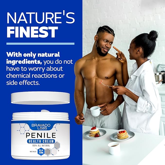 Bravado Labs Premium Penile Health Creme for Men – Daily Moisturizer for Dry Skin - Supports Foreskin Restoration - Sensitivity & Tight Intimate Area Relief - 4oz