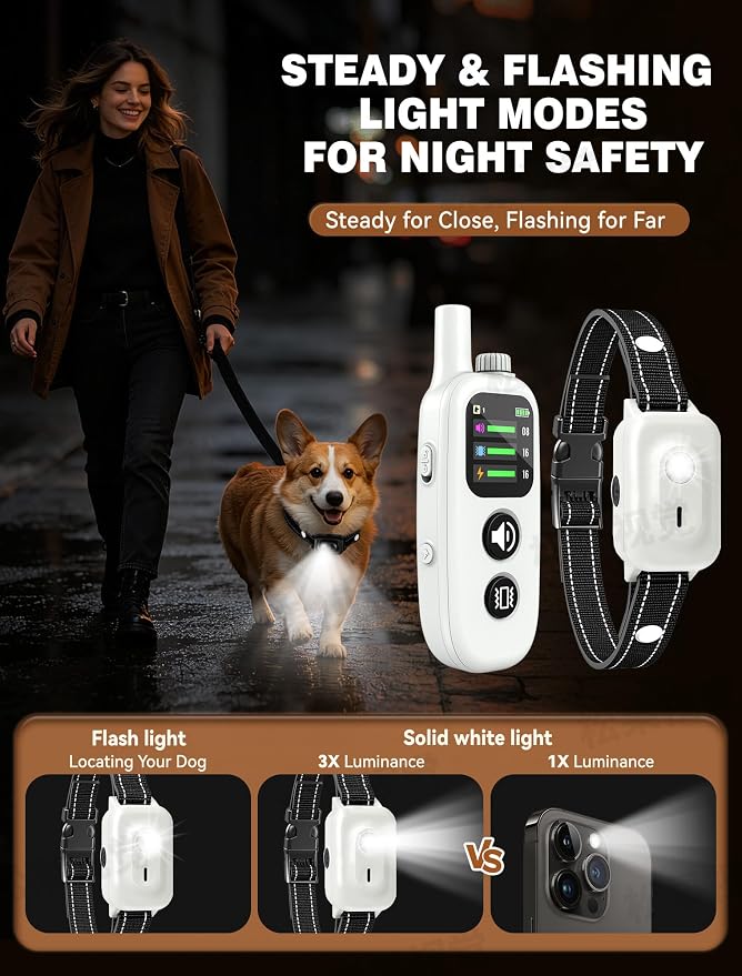 Small Dog Shock Collar with Remote - Specially Designed for Small Dogs 5-15 lbs, 5-30 lbs Puppies, Ultra-Light 0.92 Oz Dog Training Collar with Safe Beep Vibration Shock, IP67 Waterproof, Grey