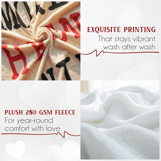 WRAPIX Anniversary Wedding Gifts for Women Men - Throw Blanket 50x60 in | Birthday Couple Gifts for Wife Husband Girlfriend Boyfriend, Soft Fleece for Couch Bed, Machine Washable, Warm, Lightweight