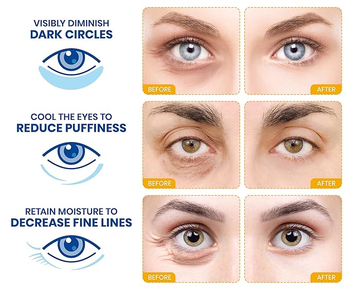 Stylia Under Eye Patches for Puffy Eyes and Dark Circles (15 Pairs) - 24k Gold Under Eye Mask with Vitamin C, Hyaluronic Acid, Pearl Extract - Eye Masks for Dark Circles and Puffiness