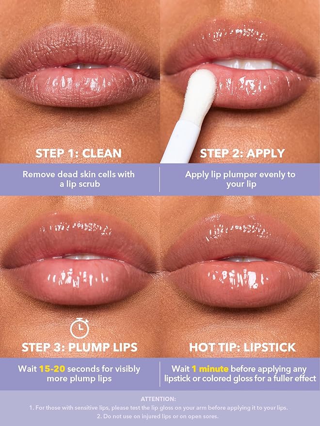 SHEGLAM Hot Goss Plumping Lip Gloss Instant Volumising High Shine Finish Moisturizing Lip Plumper Gloss Reduce Lip Fine Lines Non-Sticky-Oh Em Gee