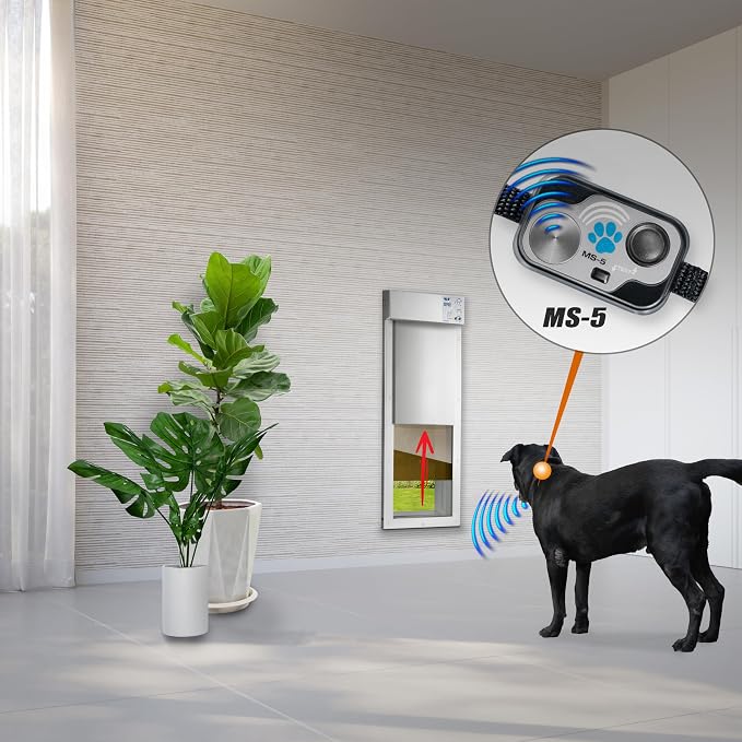 Genuine Power Pet Fully Automatic Pet Door from High Tech Pet Brand. Pet Collar Operated, 4 Way Access, Directional Sensing, Dead Bolt Lock, Air Tight, Quick, Quiet Operation, USA Customer Service