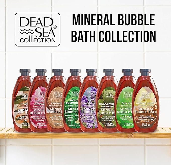 Dead Sea Collection Bubble Bath with Coconut for Women and Men - Coconut Oil and Pure Dead Sea Minerals - Nourishing and Moisturizing Skin - Pack of 2 (67.6 fl.oz)
