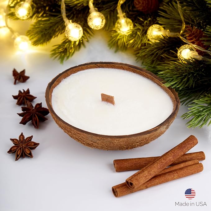 – Scented Candles Clearance | Coconut Shell Soy Wax Candle with Wooden Wick | Candles for Home Décor | Gift Idea for Women (3, Pistachio/Salted Caramel/Coffee)