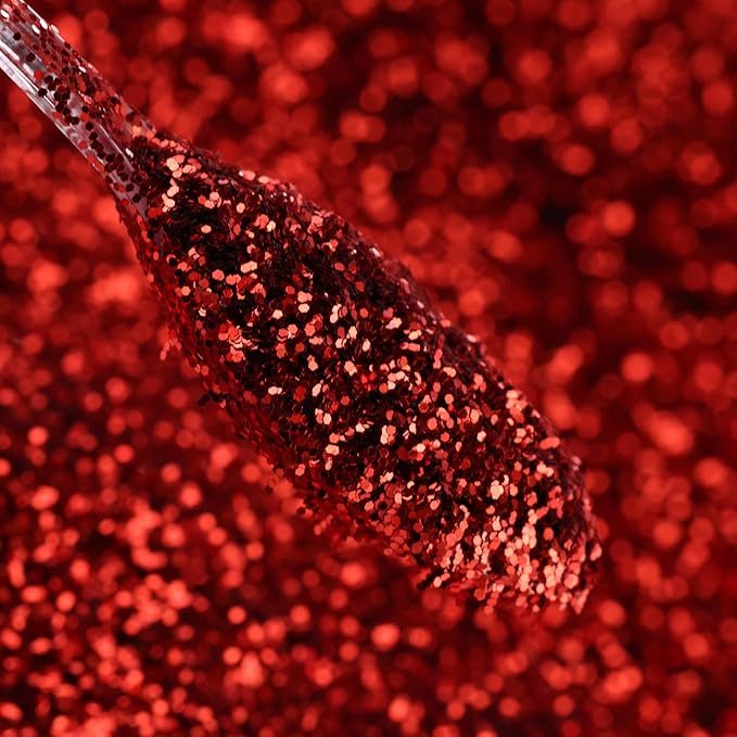 Red Glitter in Jar - 4 Oz Christmas Glitter for Crafts - Chunky Glitter for Slime - Face Glitter - Candle Glitter - Body Glitter