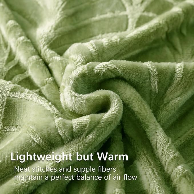 Whale Flotilla Soft Flannel Fleece King Size Bed Blanket, Olive Green | Cozy Lightweight Breathable Coverlet, Plush Fluffy Bedspread, Vintage Pattern Decorative Blanket for Bed All Season, 90"x104"