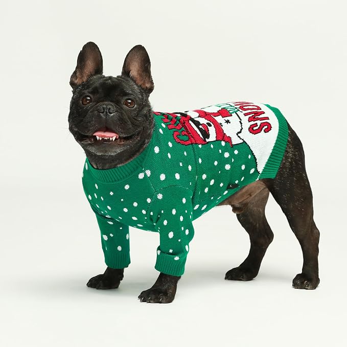 Fitwarm Chillin with My Snowmies Dog Ugly Christmas Sweater, Winter Dog Clothes for Small Dogs Girl Boy, Pet Holiday Sweatshirt, Xmas Snowman Outfit, Green, Red, White, XL