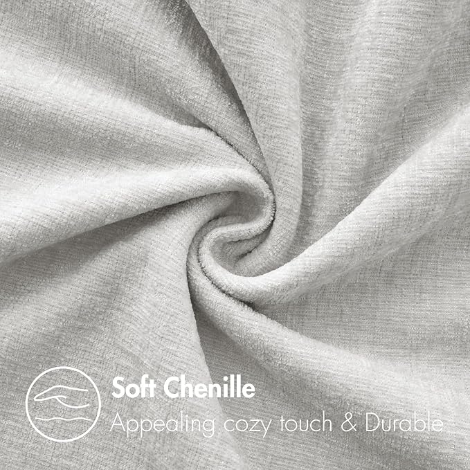 MIULEE Soft Chenille Throw Pillow Covers Light Gray 20x20 Inch Pack of 2 | Modern Home Decor, Classic Decorative Pillows, Solid Dyed Cases, Boho Couch Cushion Covers for Sofa Bed Living Room