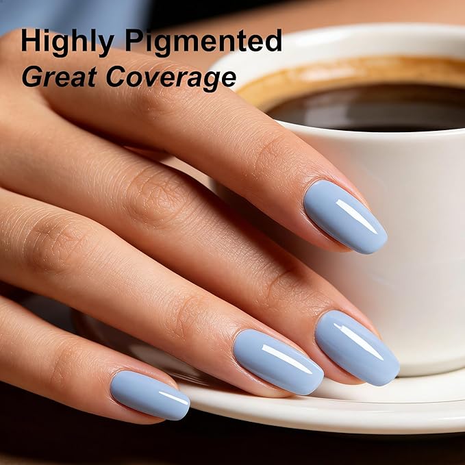 YTD Likomey Gel Nail Polish,15ml Light Blue Soak Off UV Nails Gel,Salon Home DIY Nail Art Manicure and Pedicure Gel Varnish,CS440