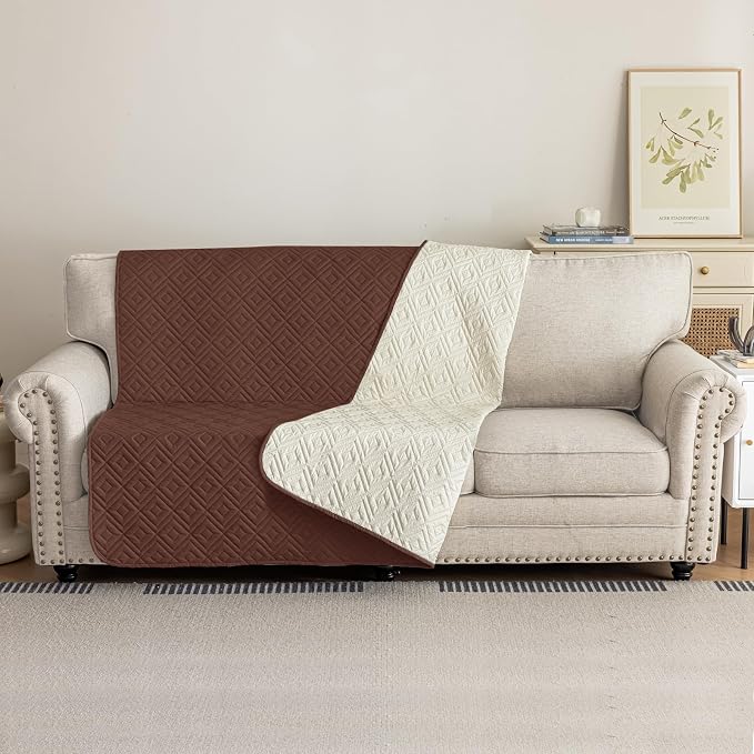 2026 Waterproof Bed Sofa Blanket (52"x82") Comfy Couch Sofa Mat for Dog Pets with Anti-Slip Back, Universal Incontinence Lightweight Liner Pad for Furniture Car Picnic etc Durable Washable, Coffee