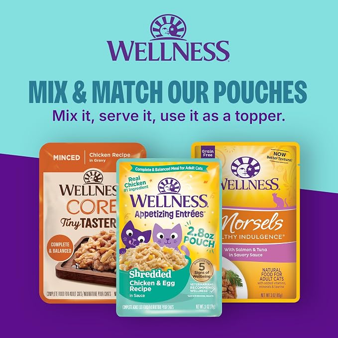 Wellness CORE Signature Selects Variety Pack Adult Canned Wet Cat Food, Natural, Protein Rich, Grain Free, Seafood Recipes, 5.3 oz, Pack of 12 Cans