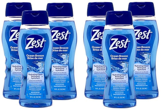 Zest Ocean Breeze Body Wash 18 oz (Pack of 6)