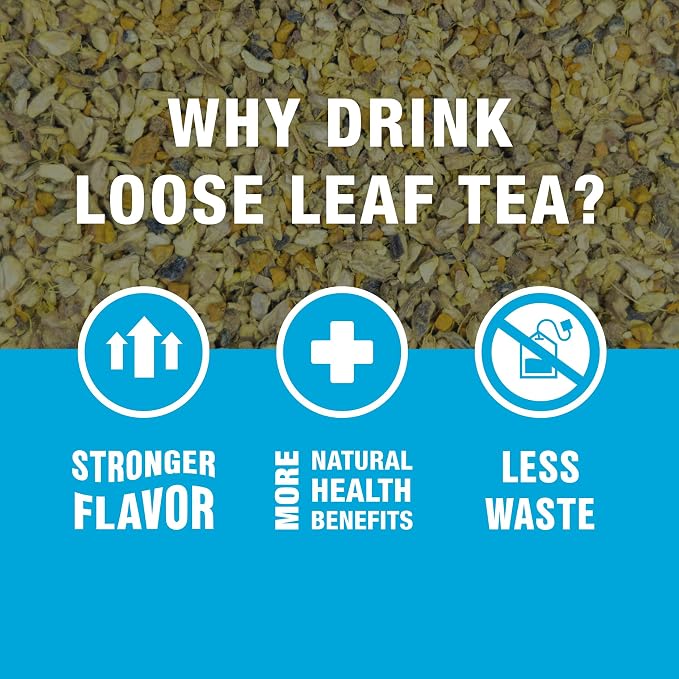 Tiesta Tea - Lemon Ginger Turmeric, Loose Leaf, Lemon Ginger Herbal Tea, Premium Non-Caffeinated Herbal Blend, Make Hot or Iced & Brews Up to 200 Cups, 16 Ounce Resealable Bulk Pouch