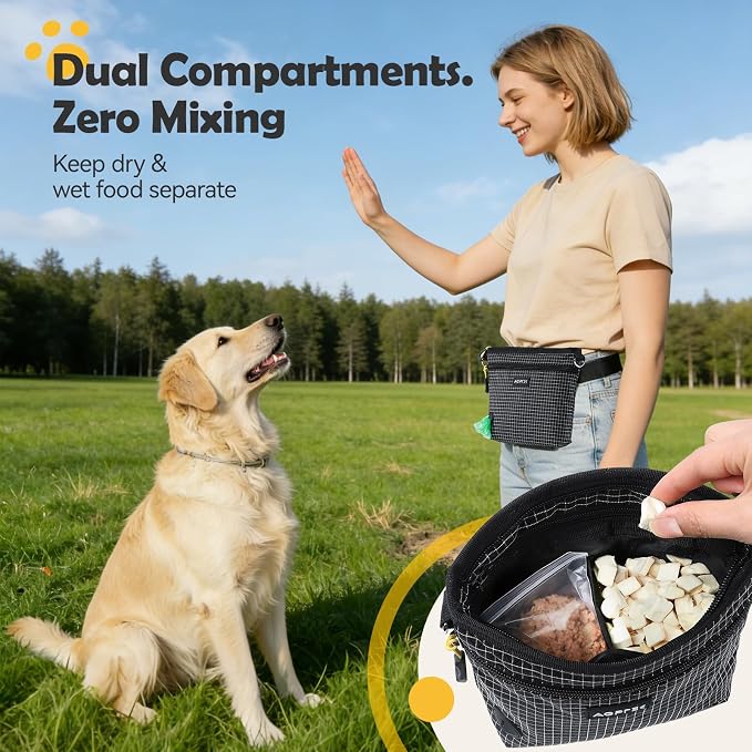 AGPTEK Dog Training Treat Pouch, Magnetic Dog Walking Pouch