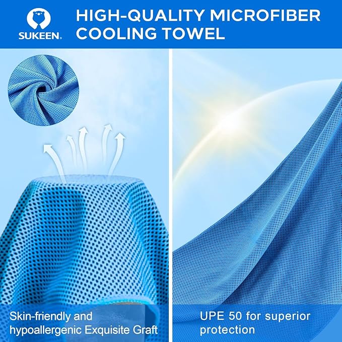 Sukeen Cooling Towel for Neck and Face (40"x12"), Microfiber Cooling Towels for Sports Athletes Cooling Neck Wraps Instant Cooling Towels for Yoga,Gym,Golf,Running,Fitness and Workout