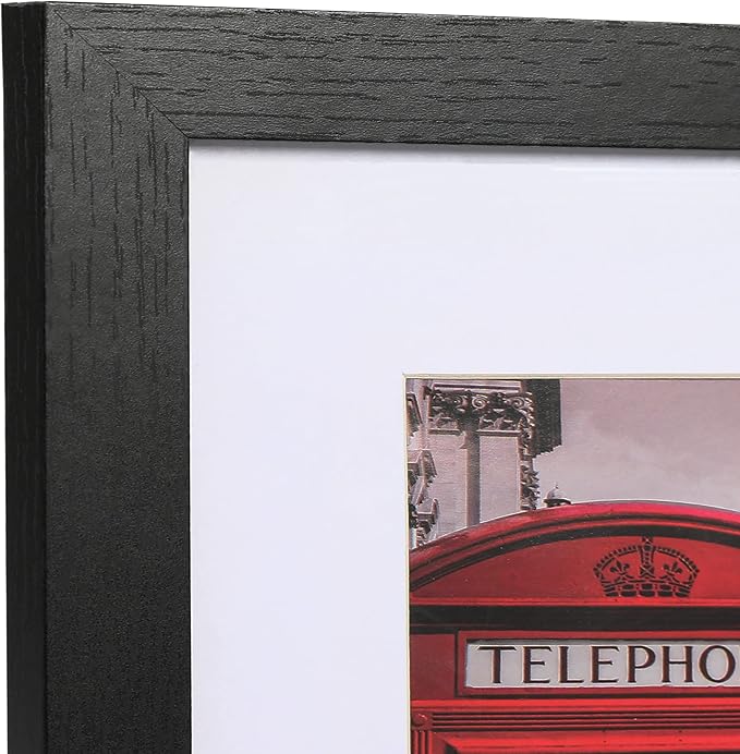 8x10 Picture Frame Set of 6,Wall or Tabletop Display,Black Woodgrain | Display 5x7 with Mat or 8x10 Without Mat, Horizontal or Vertical, Gallery Wall Frame Set for Wedding & Room & Home Decor