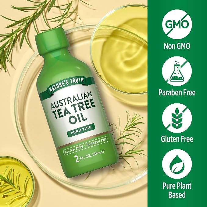 Nature's Truth Tea Tree Oil for Skin | 2 oz | Diffuser and Aromatherapy | Pure Australian Tea Tree Essential Oil | Non-GMO & Gluten Free