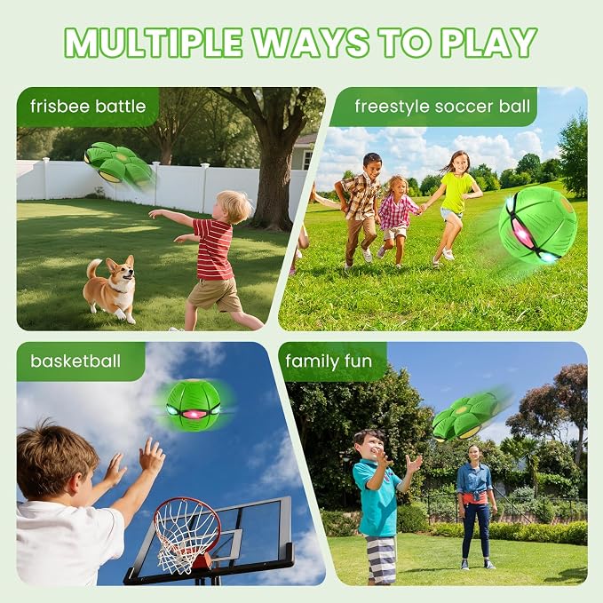 Magic Bouncing Ball 6-Light Transformable Pop up Ball, Interactive Bouncy Toy for Kids Dogs Pets