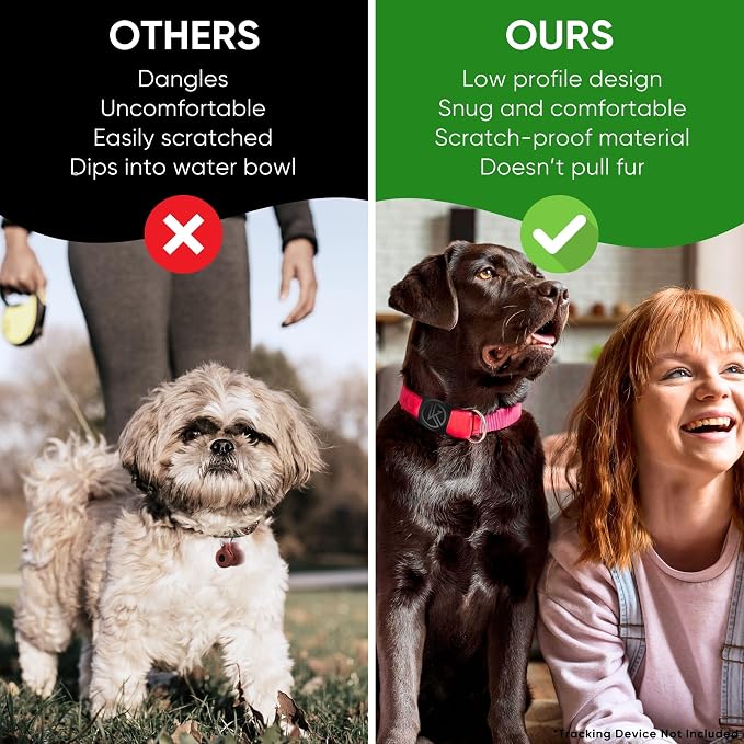 Tile Sticker Dog Collar Holder (2022): Extra-Durable, Lightweight, and Protective Tracking Case - Track Your Pet Using Android or Samsung Smart Phone - for Dogs and Puppies by Kitty Kompass (Blue)