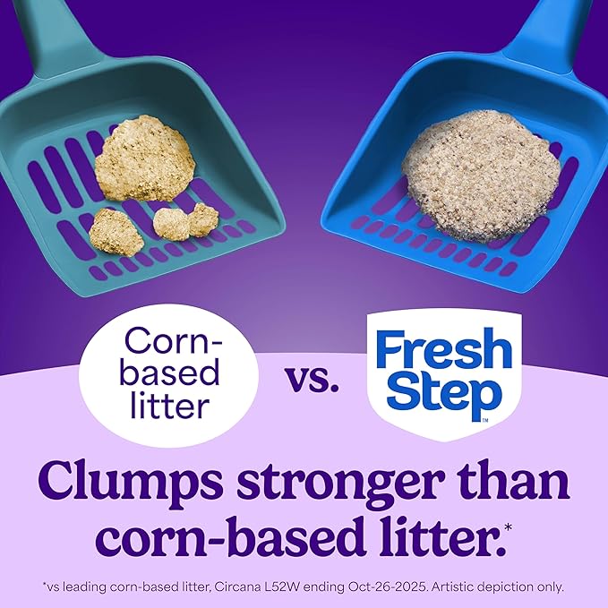 Fresh Step Simply Unscented Multi Cat Clumping Cat Litter, Low Dust, Odor Control with Activated Charcoal Tech, Compatible in Automatic Litter Boxes, 14 lb.