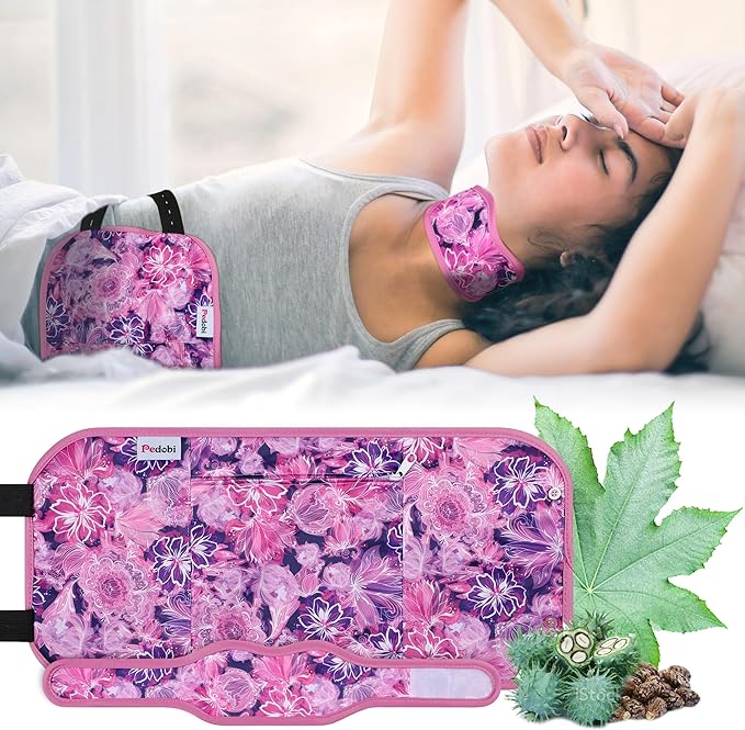 Reusable Castor Oil Pack Wrap for Liver Detox, Castor Oil Wrap for Stomach Less Mess, Elastic Strap Machine Washable Anti Oil Leak 2pcs