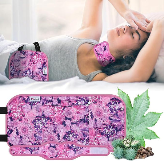 Reusable Castor Oil Pack Wrap for Liver Detox, Castor Oil Wrap for Stomach Less Mess, Elastic Strap Machine Washable Anti Oil Leak 2pcs