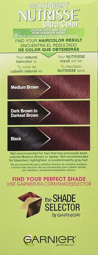 Garnier Hair Color Nutrisse Ultra Color Nourishing Creme, R2 Medium Intense Auburn (Goji Berry) Red Permanent Hair Dye, 1 Count (Packaging May Vary) (Pack of 2)