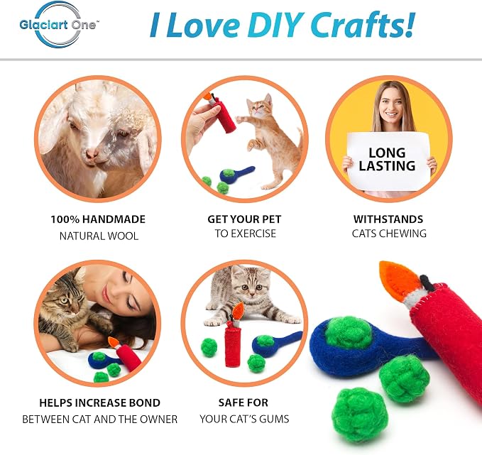 Glaciart One Catnip Pipe, Nuggets and Lighter Cat Toy Set | Cat Crack for Funny Kittens, Stimulating Toys for Boredom, Exercise & Play | Filled w/Organic Catnip to Excite/Calm Kitty | Organic Idea