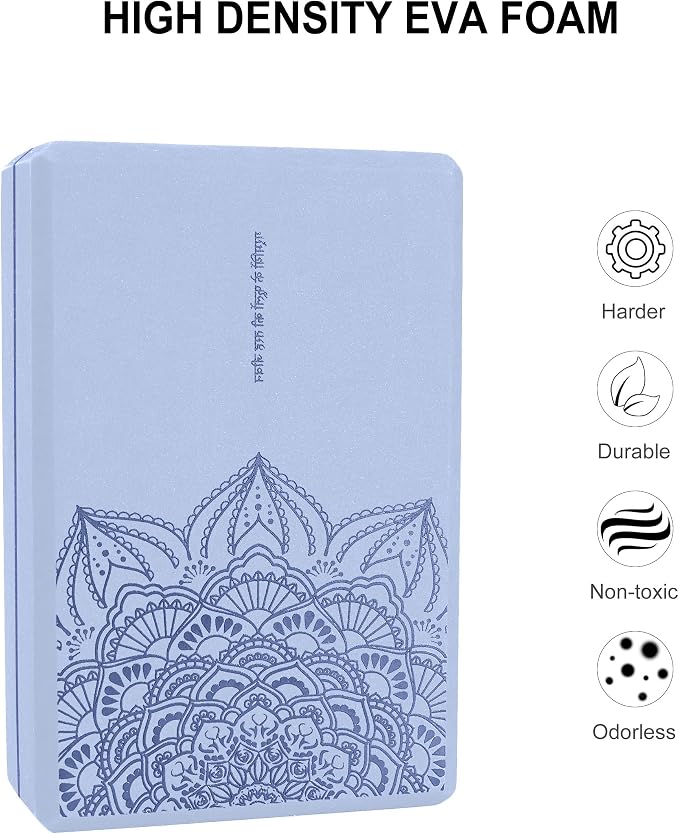 nuveti Yoga Blocks Set of 2, High Density Yoga Brick Foam Blocks to Improve Strength, Flexibility and Balance Brick Foam Blocks
