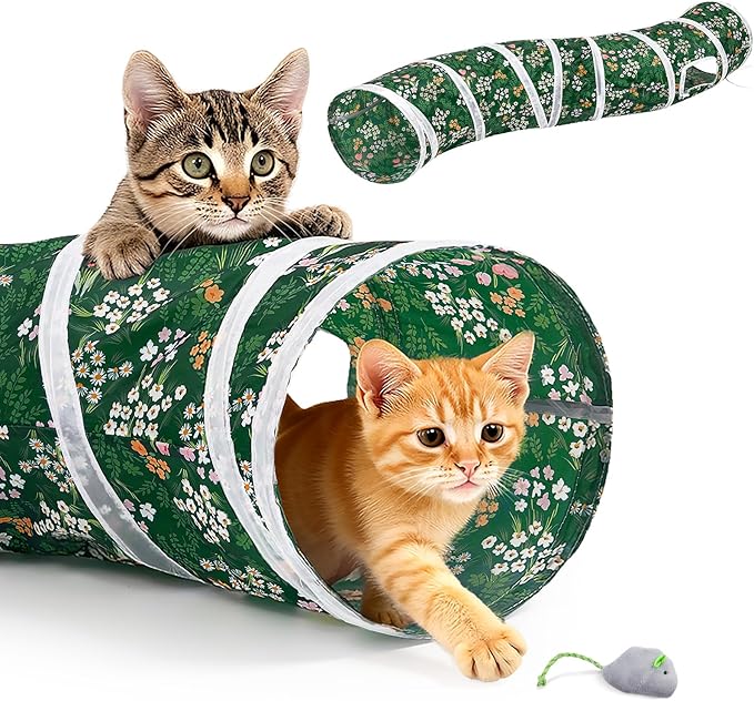 Glittme S-Shape Cat Tunnel, Foldable Cat Tunnels for Indoor Cats