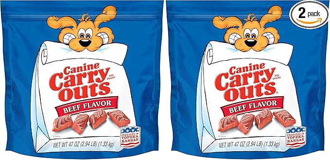 Canine Carry Outs Dog Treats, Beef Flavor, 47 Ounce (Pack of 2)
