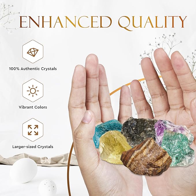 Wyspell Gemini Crystal Set - 6 Raw Gemini Crystals and Healing Stones - Gemini Zodiac Gifts for Women - Birthday Gifts for Women - Astrology Gifts for Women - Zodiac Crystal Set