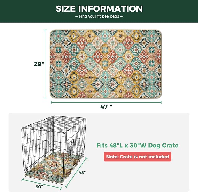 FXW Washable Pee Pads for Dogs, Super Absorbent, 29" x 47", 2 Packs | Machine washable, Non-slip backing