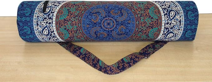 INDIAN CRAFT CASTLE ICC Yoga Mat Bag Carrier Full-Zip Exercise Yoga Mat Carry Bag for Women Men with Multi-Functional Storage Pockets and Adjustable Shoulder Strap 26X6 Inches