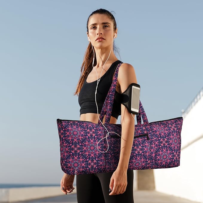 Boulder Bee | Yoga Mat Bag | Large Yoga Mat Carrier with Wet Pocket | Yoga Gifts | Gym Tote Bag for Women