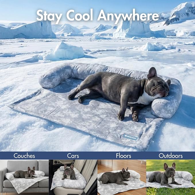 Spark Paws Cooling Couch Cover Dog Bed, Furniture Protector Mat | Non-Toxic Washable Pet Cooling Pad for Large, Medium and Small Dogs